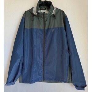 Frogg Toggs Jacket Men XL/XXL Green Blue  Waterproof Rain Hooded Full Zip‎